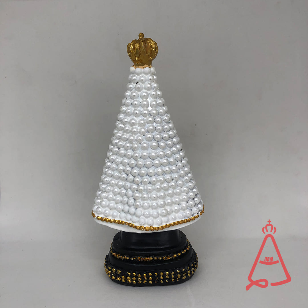 IMAGEM DE RESINA IMPORTADA NOSSA SENHORA APARECIDA PÉROLA BRANCA 18CM (1 UNIDADE)