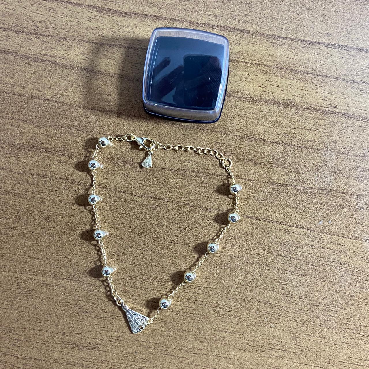 PULSEIRA DOURADA NOSSA SENHORA APARECIDA MOD2 (6 UNIDADES)