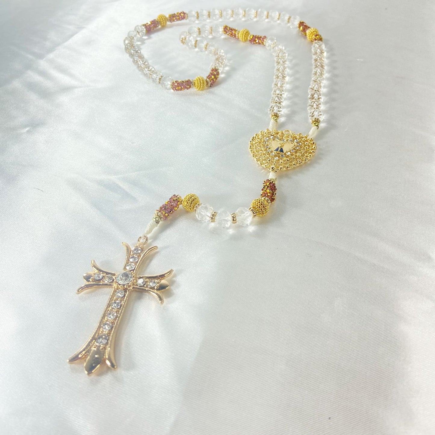 TERÇO DE NOIVA CRISTAL NOSSA SENHORA APARECIDA MOD5 10MM (1 UNIDADE)