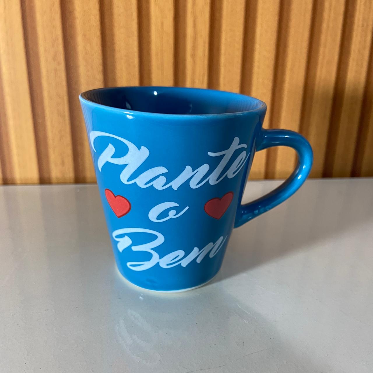 XÍCARA AZUL MOD2 PLANTE O BEM 120ML (1 UNIDADE)