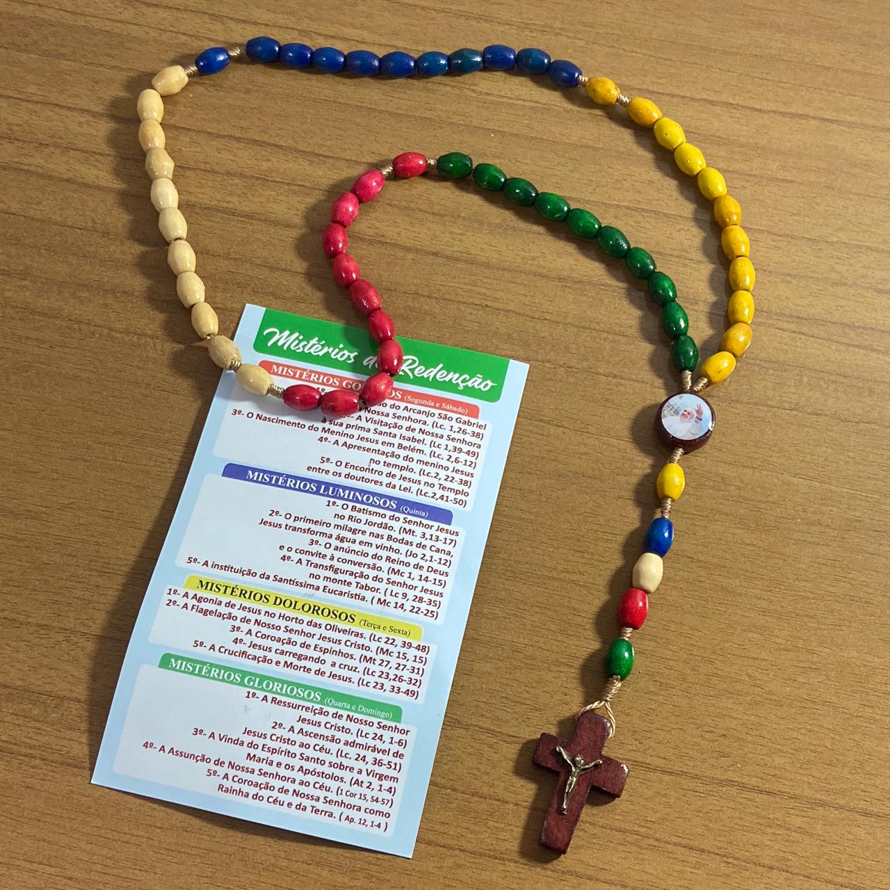 TERÇO DE MADEIRA JUBILEU DA ESPERANÇA 2025 08MM (3 UNIDADES)