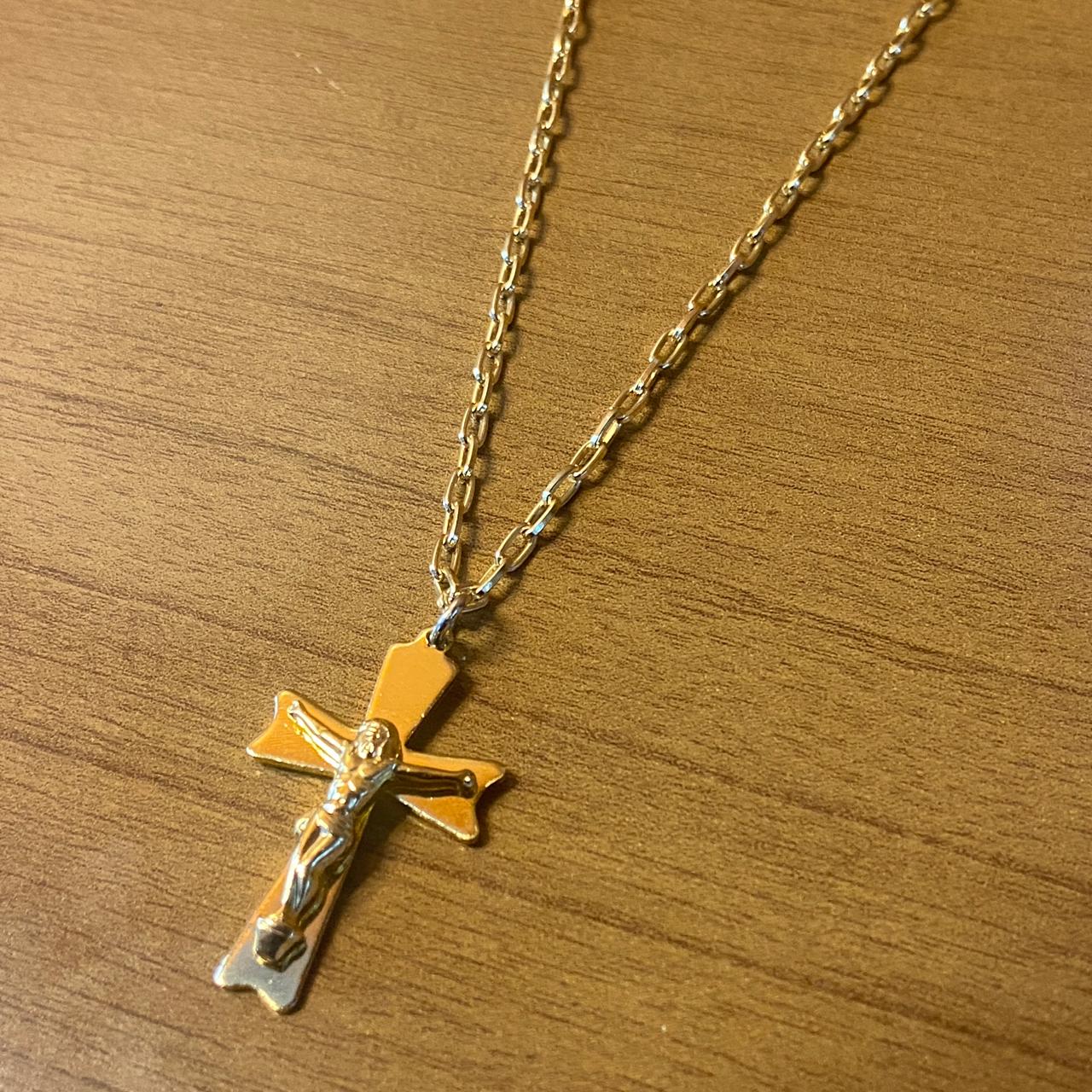 CORRENTE DOURADA COM CRUCIFIXO MOD2 ( 1 UNIDADE)