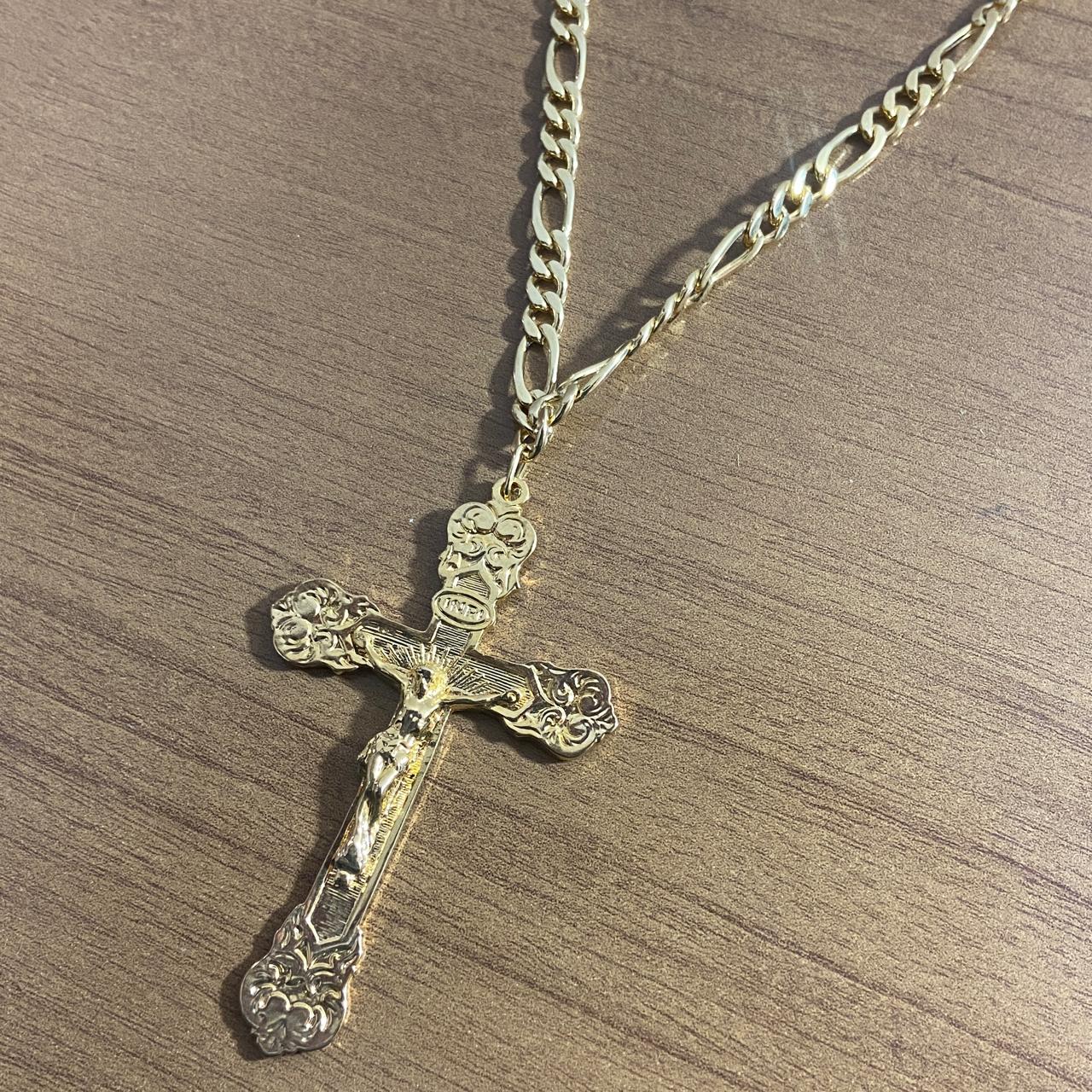 CORRENTE DOURADA COM CRUCIFIXO MOD2 ( 1 UNIDADE)