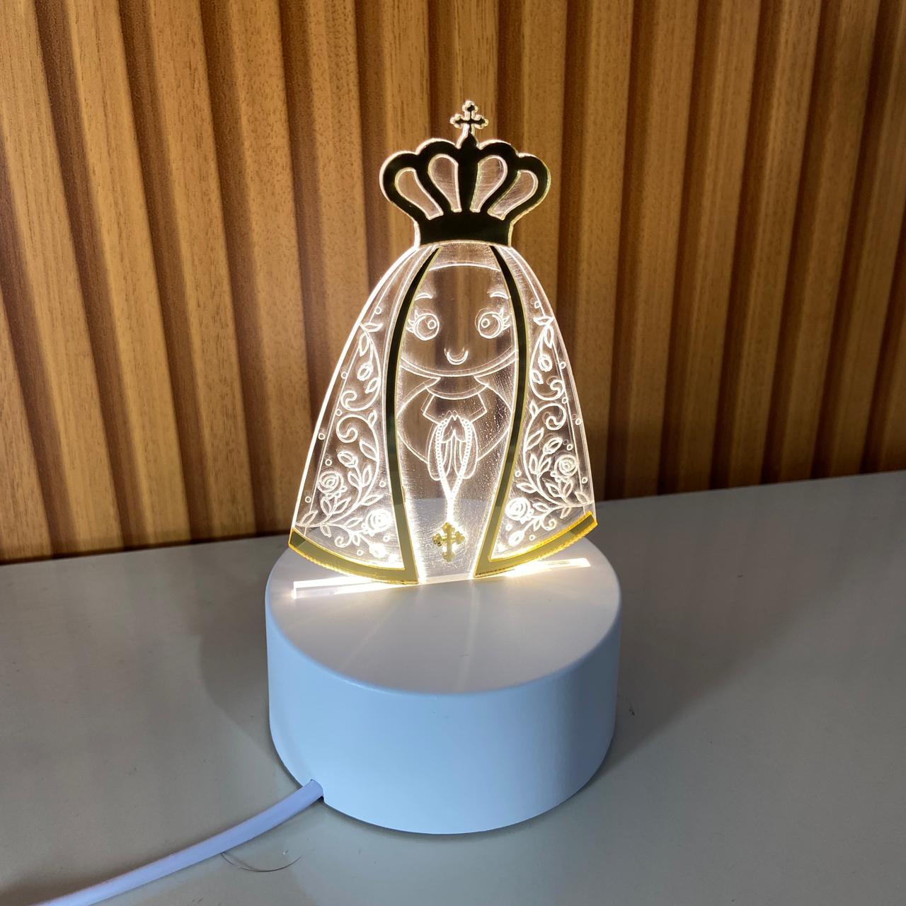 ABAJUR COM LED NOSSA SENHORA APARECIDA INFANTIL MOD1 16CM (1 UNIDADE)
