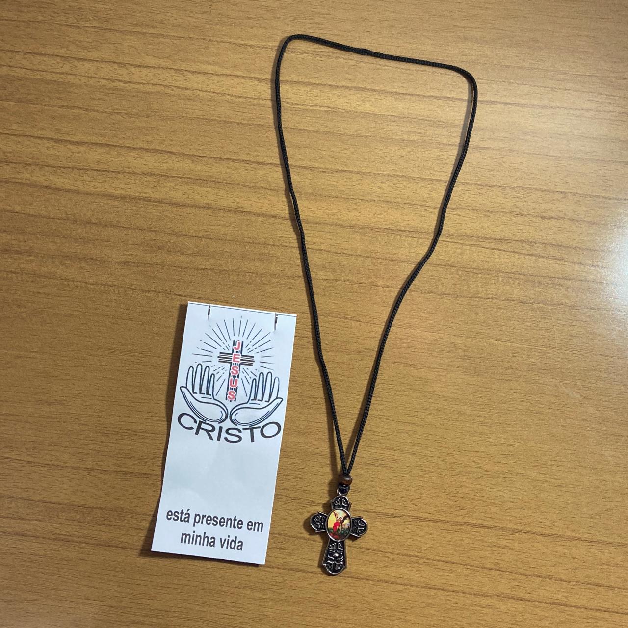 CORDÃO COM CRUZ RESINADA SAO MIGUEL ARCANJO ( 3 UNIDADES)