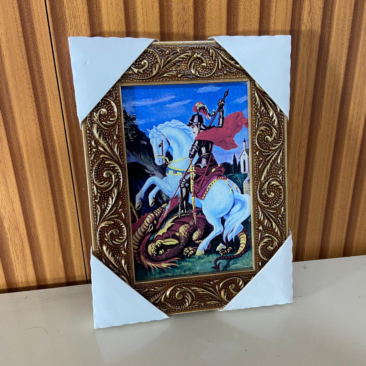 QUADRO COM MOLDURA RESINADO SÃO JORGE 20,5X15,5 (1 UNIDADE)