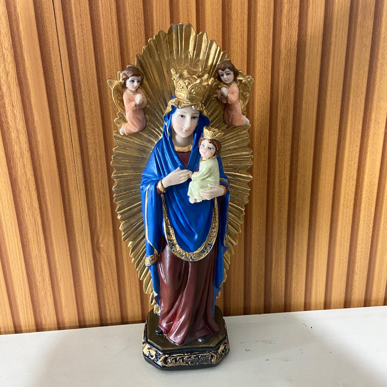 IMAGEM DE RESINA NACIONAL NOSSA SENHORA DO PERPÉTUO SOCORRO 31CM (1 UNIDADE)