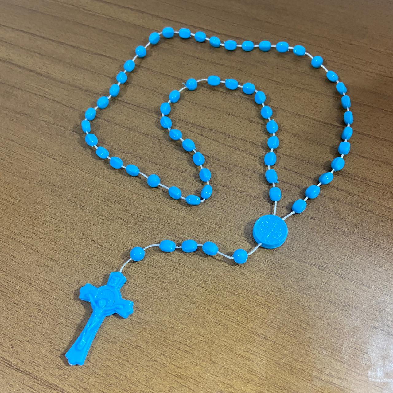 TERÇO ACRÍLICO G AZUL CLARO FOSCO 6MM (12 UNIDADES)