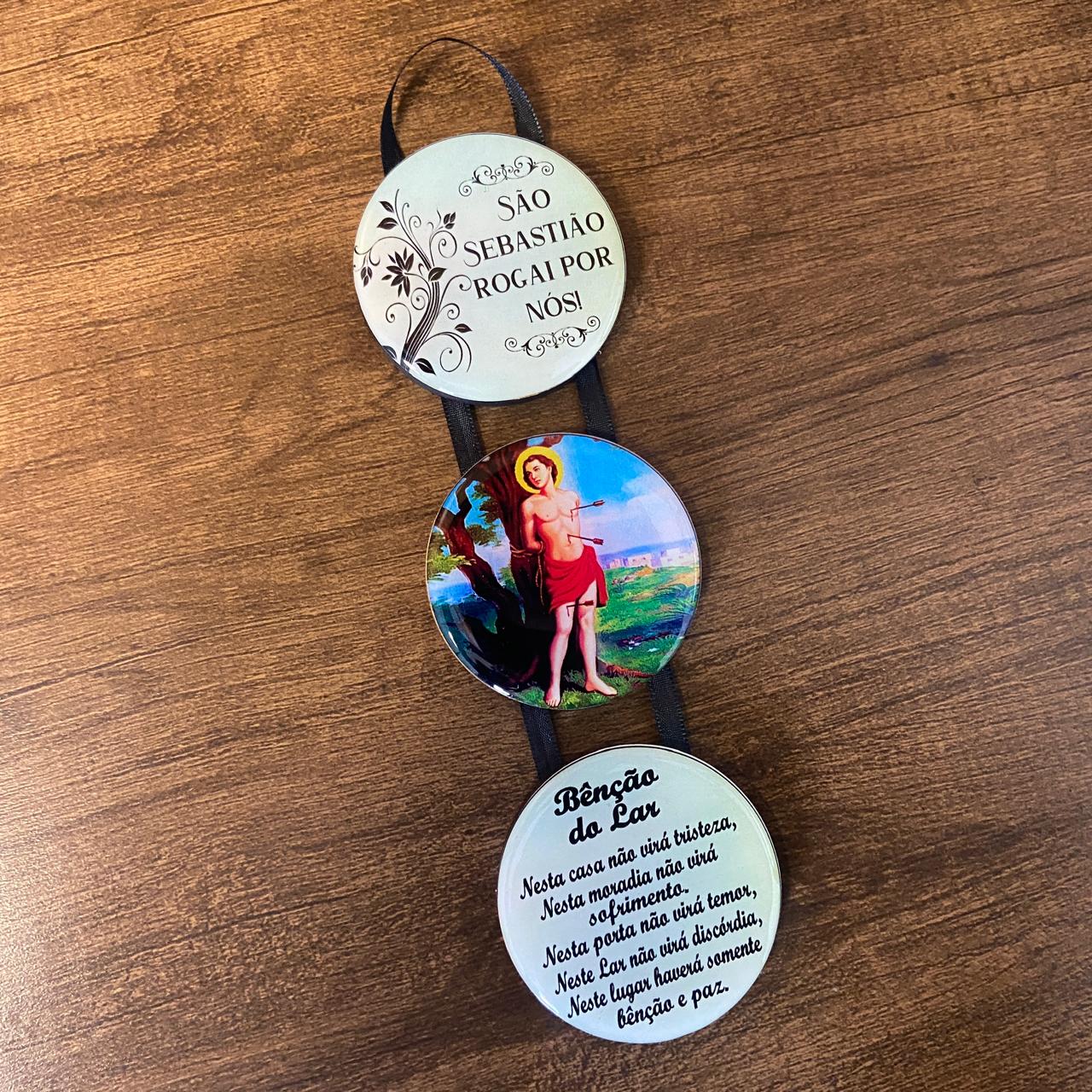 ADORNO TRIPLO REDONDO FITA SÃO SEBASTIÃO (1 UNIDADE)