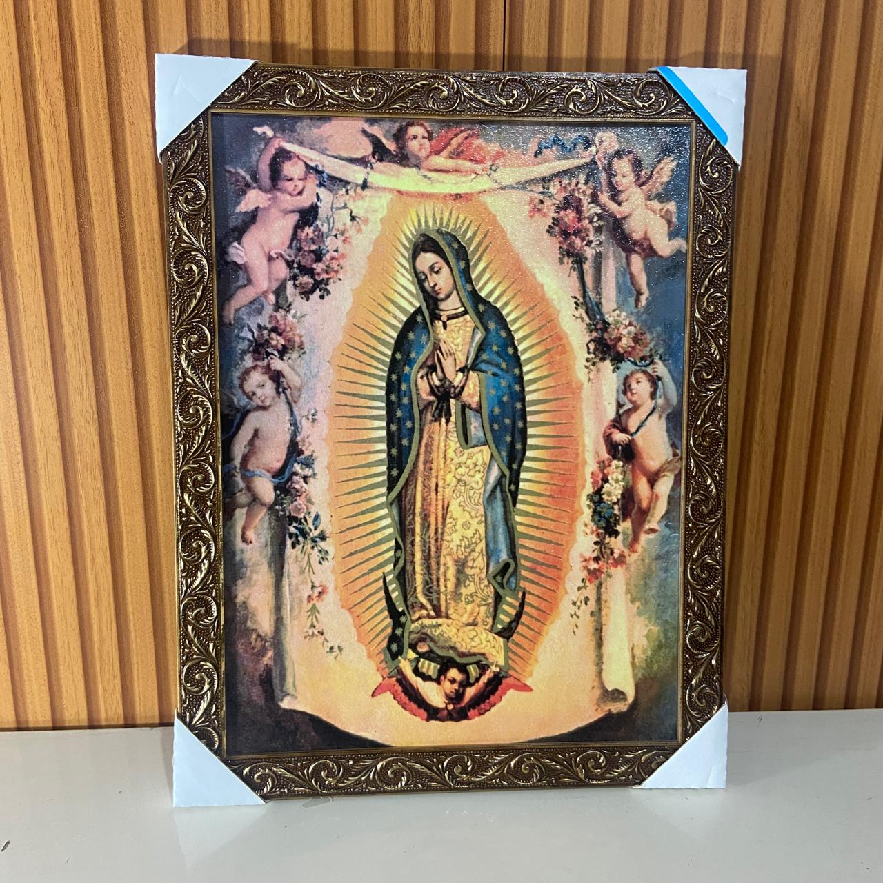 QUADRO COM MOLDURA RESINADO NOSSA SENHORA DE GUADALUPE 44CMX34CM (1 UNIDADE)