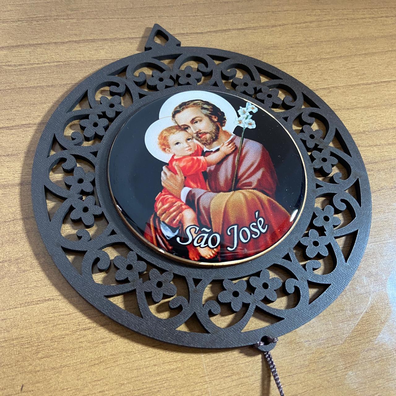 MANDALA MDF TABACO SÃO JOSÉ 26CM (1 UNIDADE)