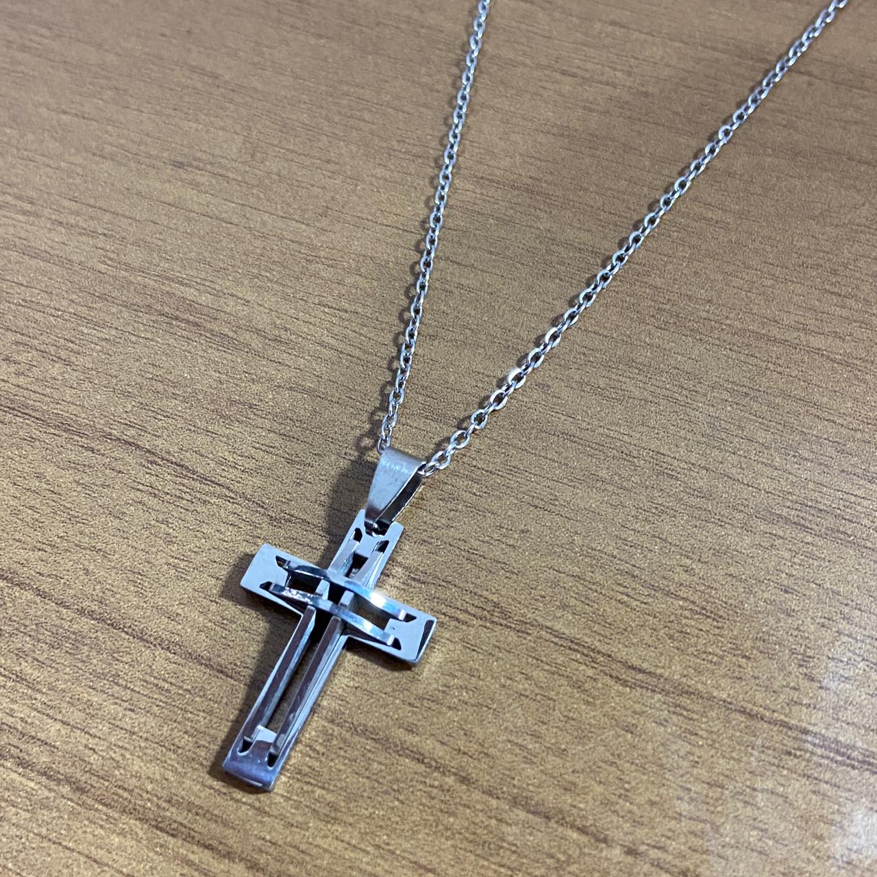 CORRENTE AÇO INOX CRUCIFIXO MOD2 (1 UNIDADES)