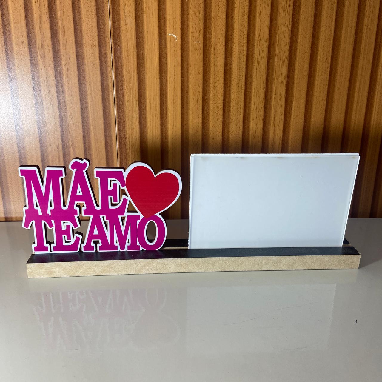 PORTA RETRATO MÃE TE AMO ROSA (1 UNIDADE)