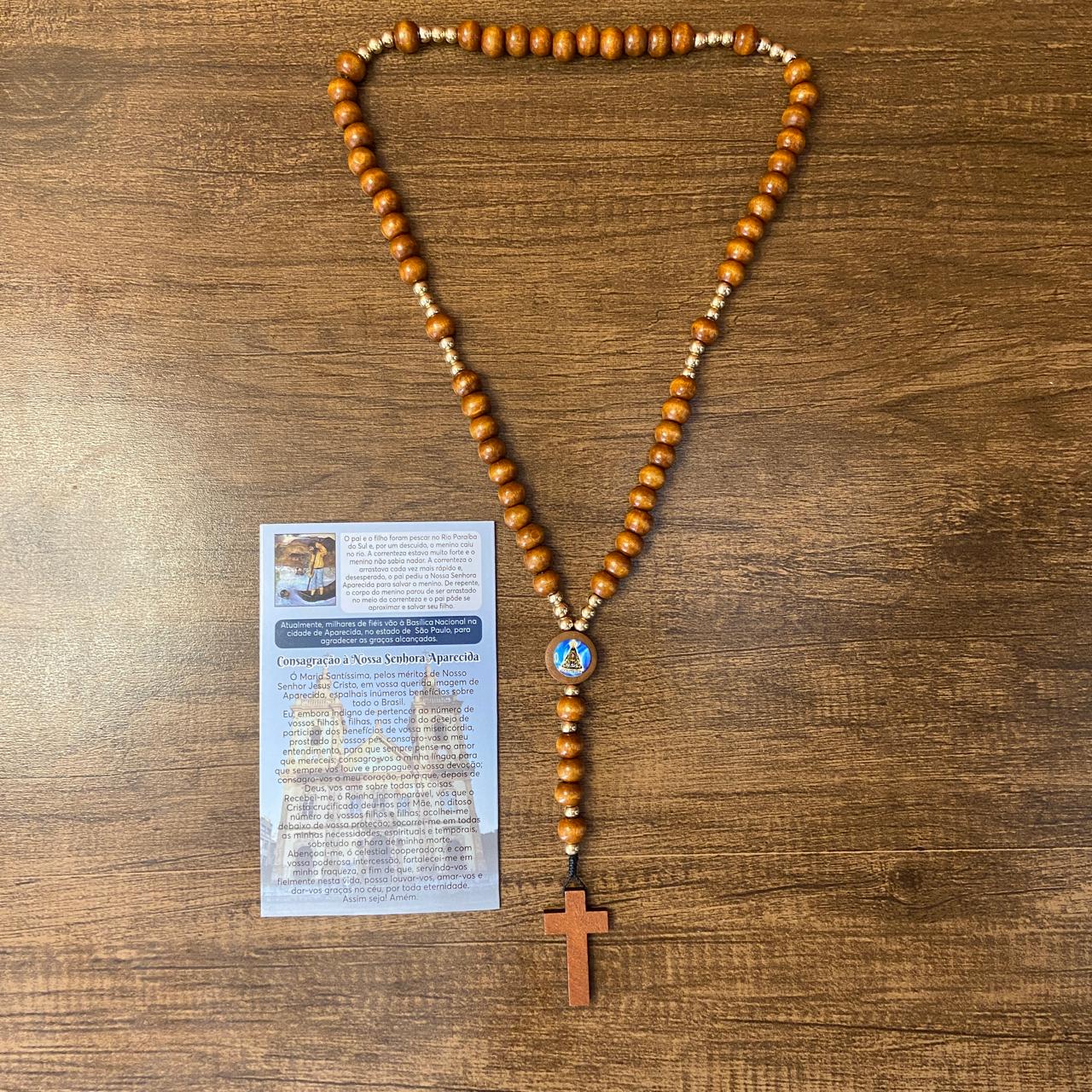 TERÇO DE MADEIRA NOSSA SENHORA APARECIDA 10MM (1 UNIDADE)