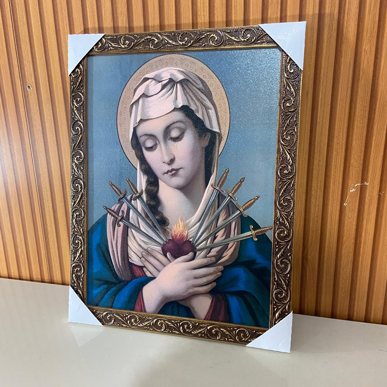 QUADRO COM MOLDURA RESINADO NOSSA SENHORA DAS DORES 44CMX34CM (1 UNIDADE)