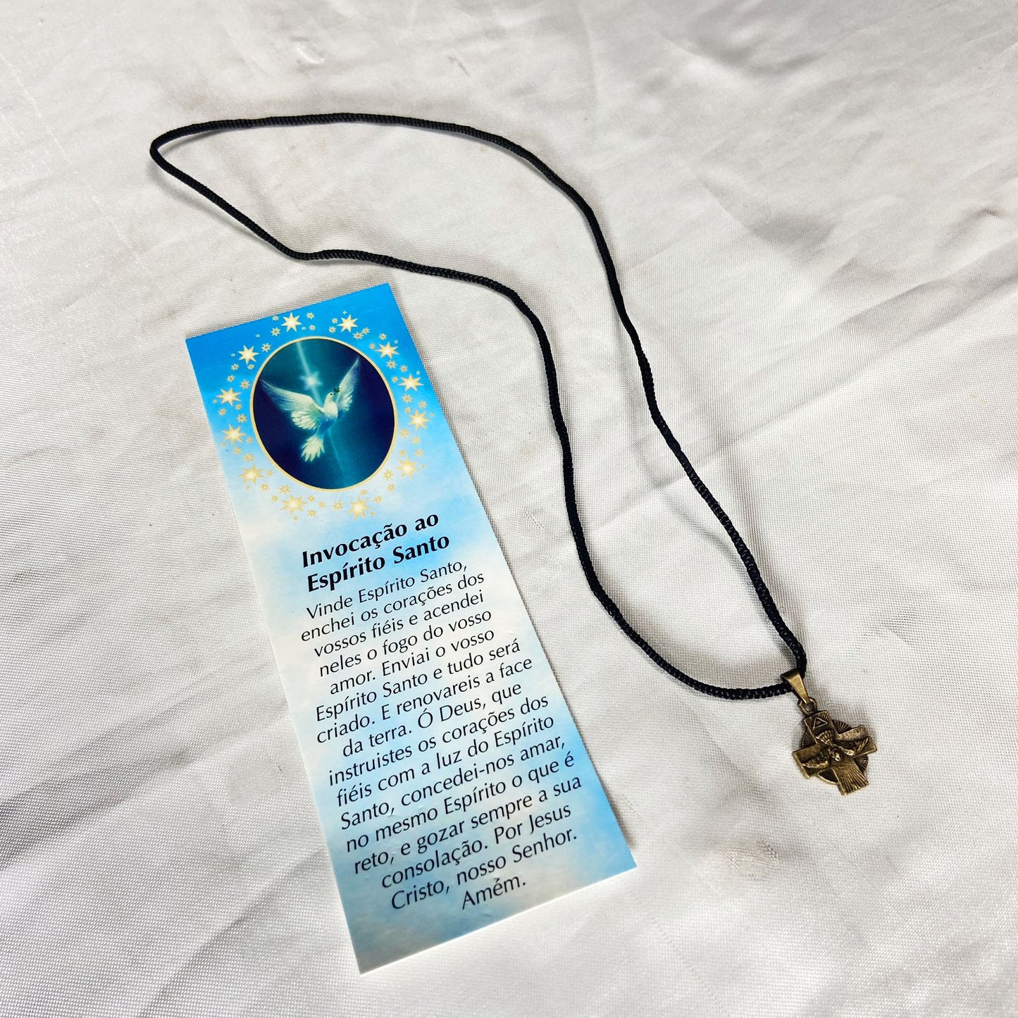 CORDÃO COM MEDALHA OURO VELHO DIVINO ESPÍRITO SANTO (1 UNIDADES)