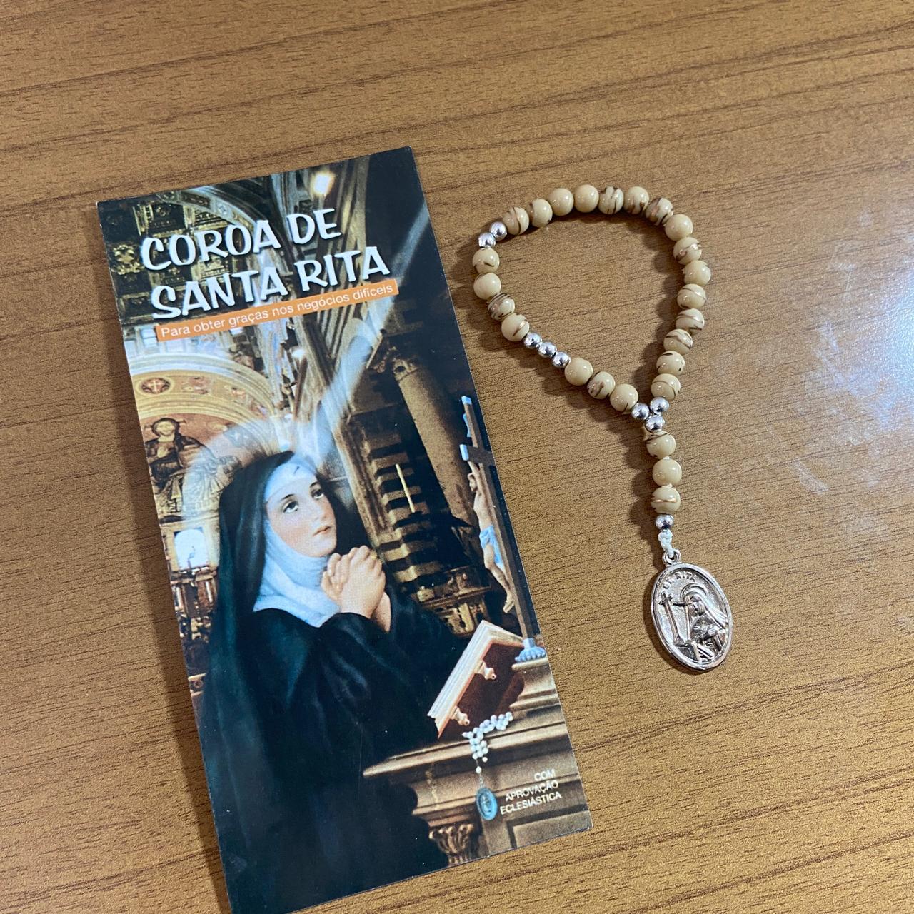 COROA DE SANTA RITA MEDALHA PRATEADA 6MM (1 UNIDADE)