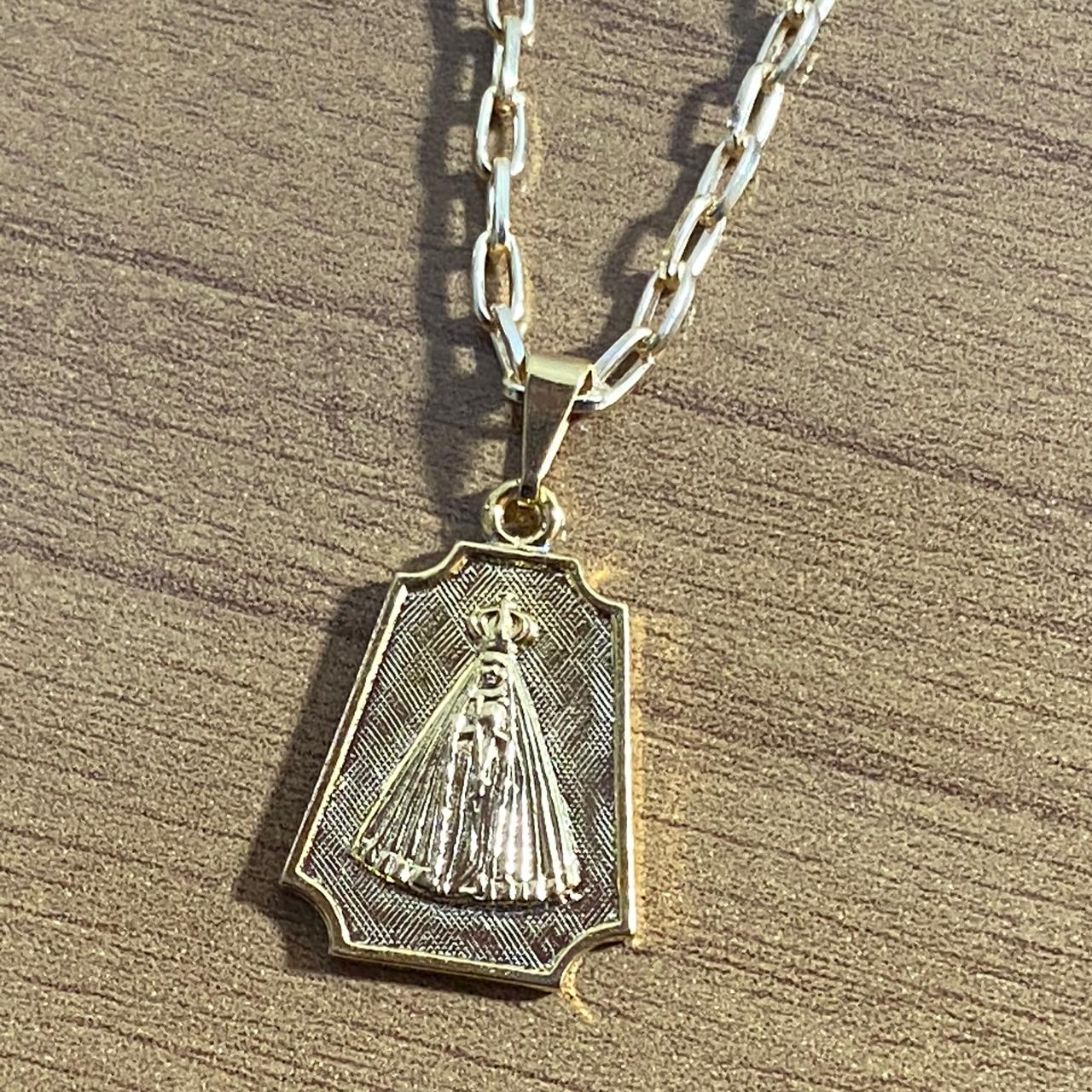 CORRENTE DOURADA NOSSA SENHORA APARECIDA MOD3 ( 1 UNIDADE)