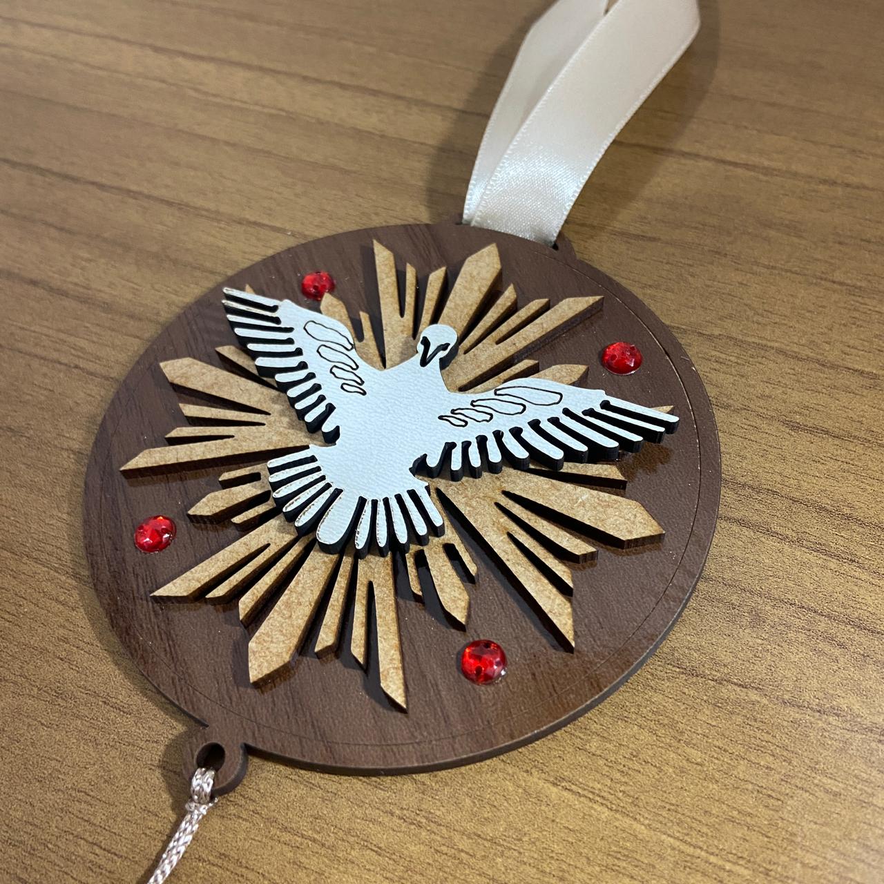 MANDALA MDF TABACO DIVINO ESPÍRITO SANTO EM RELEVO (1 UNIDADE)