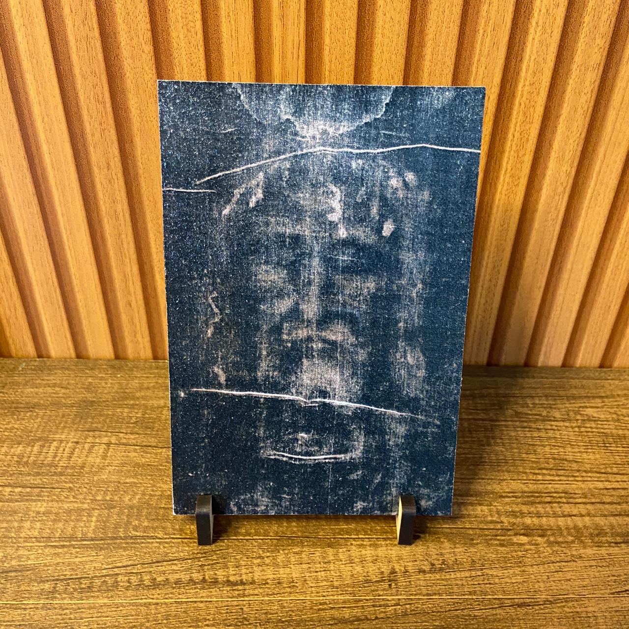 PLAQUINHA DE MESA MDF RESINADO SAGRADA FACE 19CM x 13CM (1 UNIDADE)