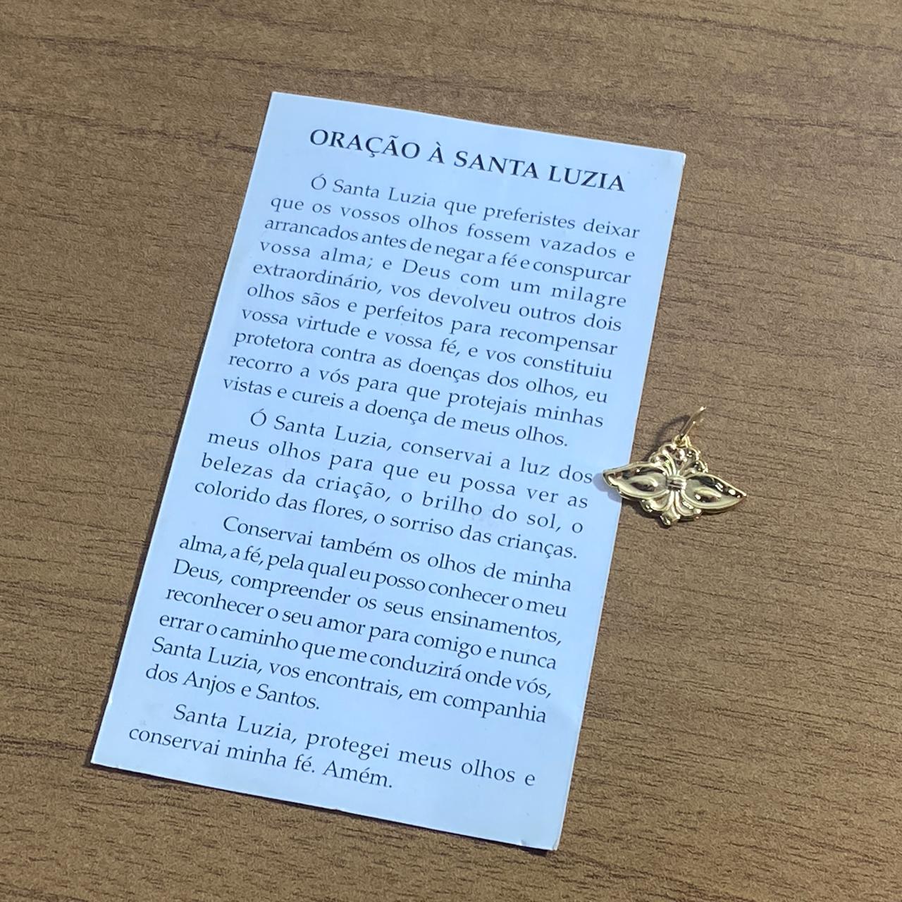 PINGENTE DOURADO OLHOS DE SANTA LUZIA (1 UNIDADE)