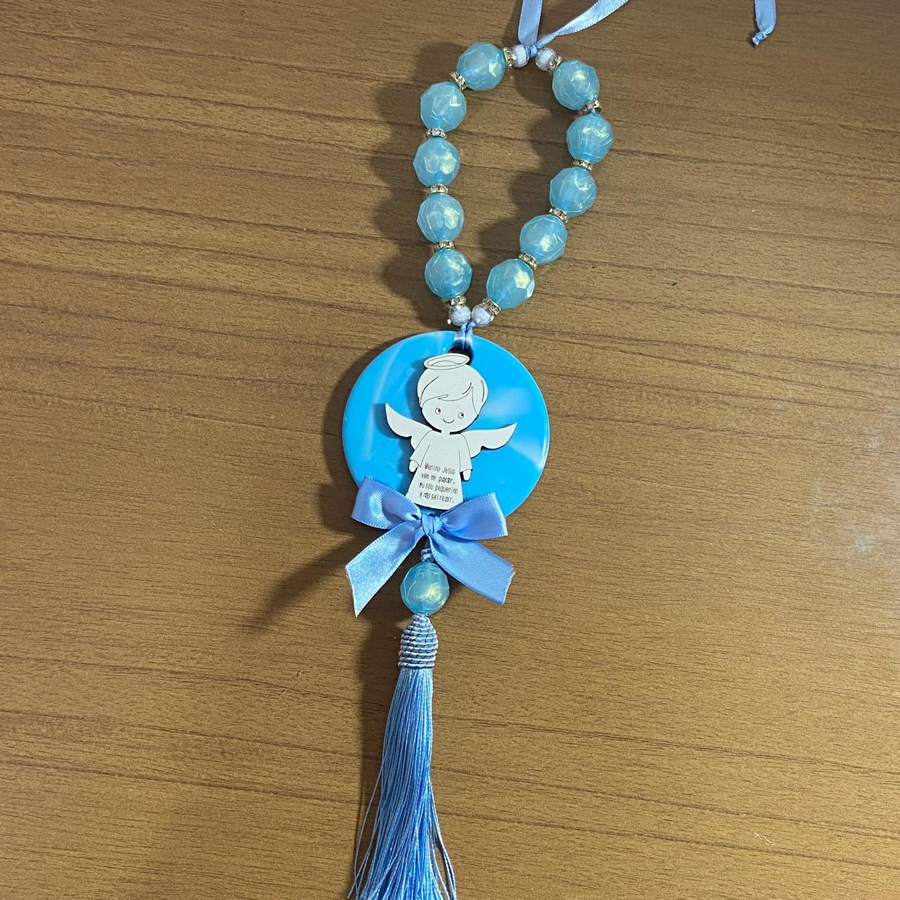 DEZENAACRÍLICA MEDALHÃO DE RESINA ANJINHO AZUL 16MM (1 UNIDADE)