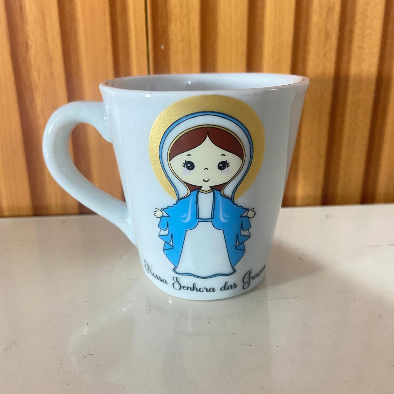 XÍCARA BRANCA NOSSA SENHORA DAS GRAÇAS (1 UNIDADE)