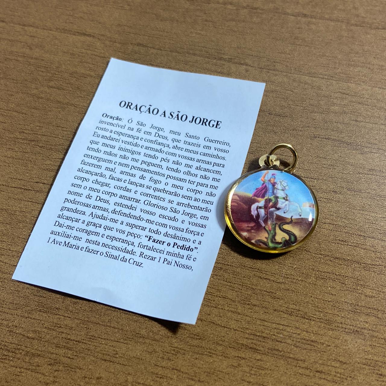 MEDALHA DUPLA FACE SÃO JORGE (12 UNIDADES)