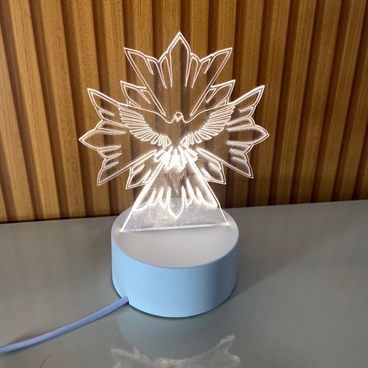 ABAJUR COM LED DIVINO ESPÍRITO SANTO 18CM (1 UNIDADE)