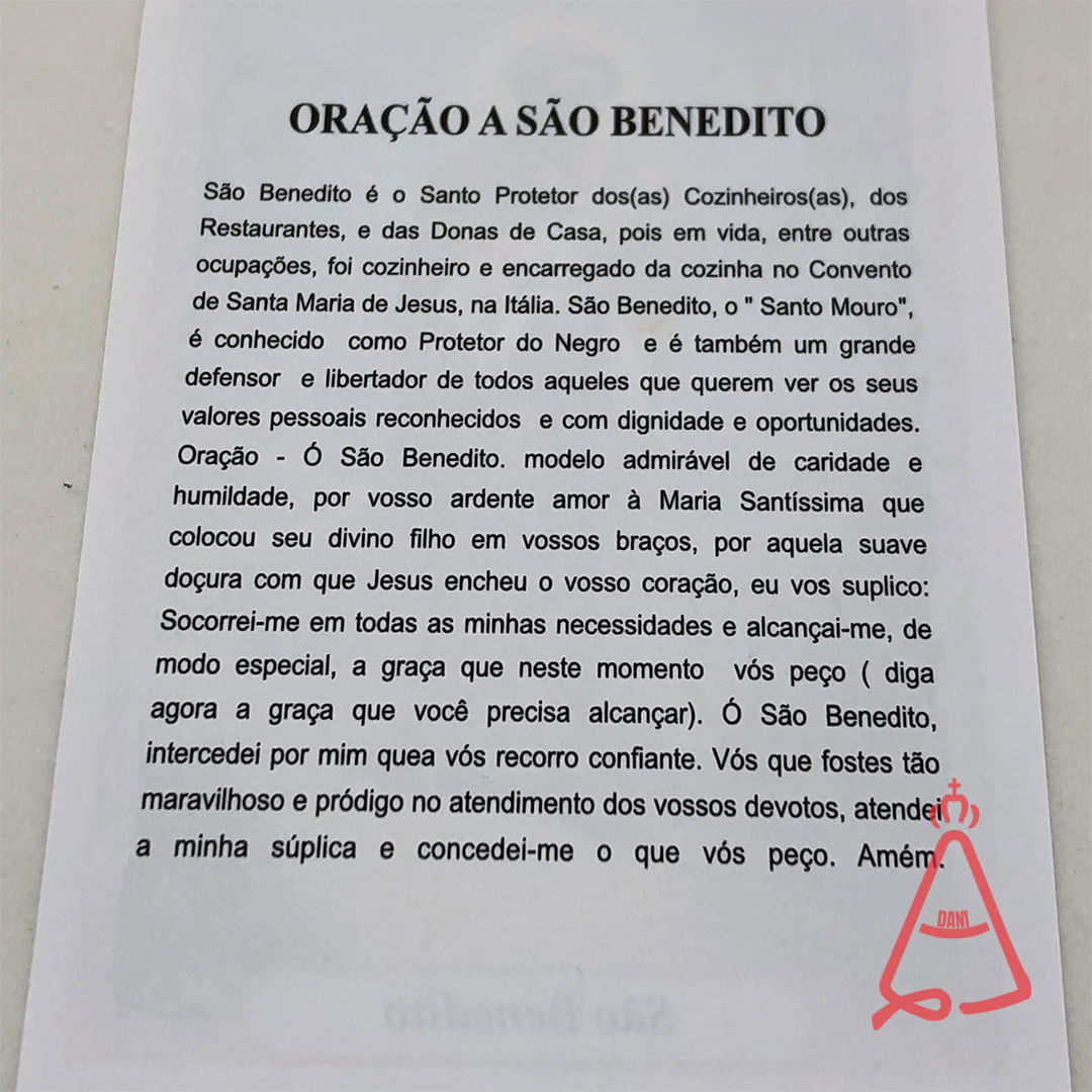 FOLHETO DE ORAÇÃO SÃO BENEDITO (300 UNIDADES)