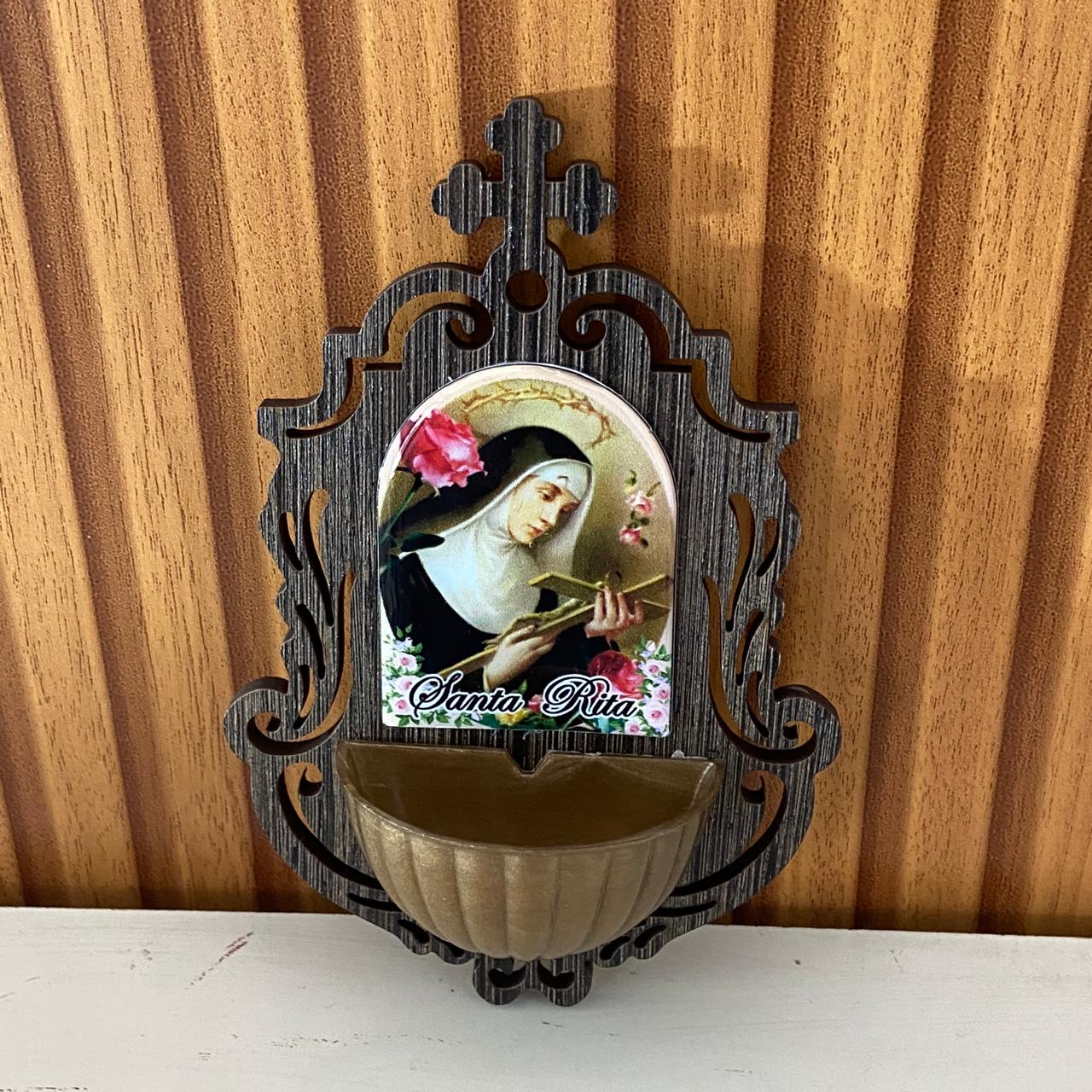 PORTA AGUA BENTA MDF SANTA RITA DE CÁSSIA 16CM (1 UNIDADE)