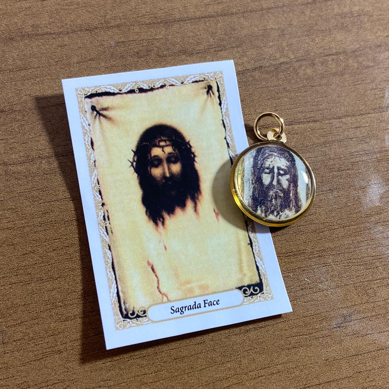 MEDALHA DUPLA FACE SAGRADA FACE (12 UNIDADES)