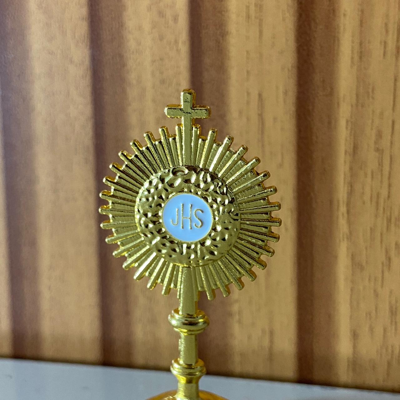OSTENSÓRIO DOURADO 06CM PARA CARRO (6 UNIDADES)