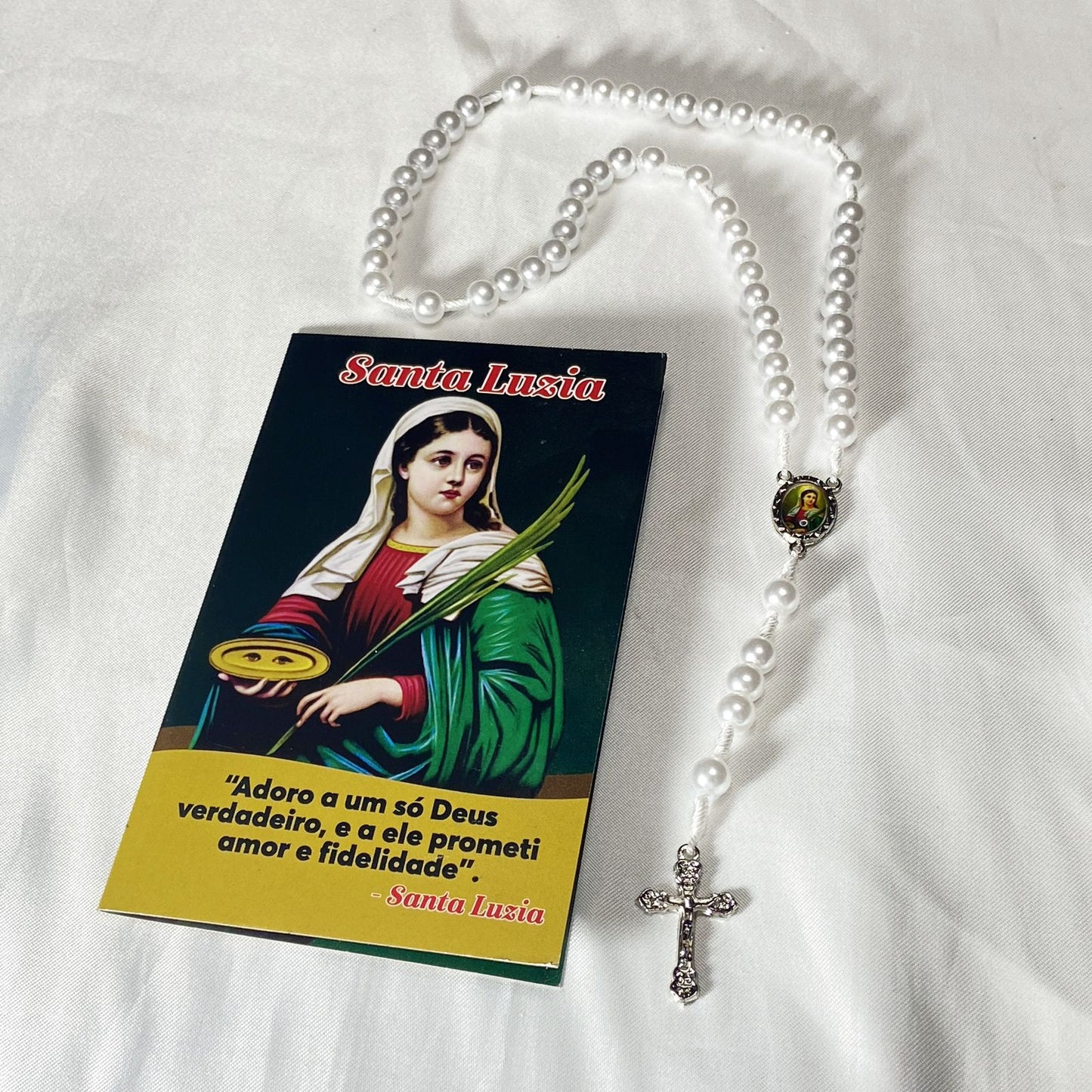 TERÇO PÉROLA SANTA LUZIA MOD2 8MM (1 UNIDADE)