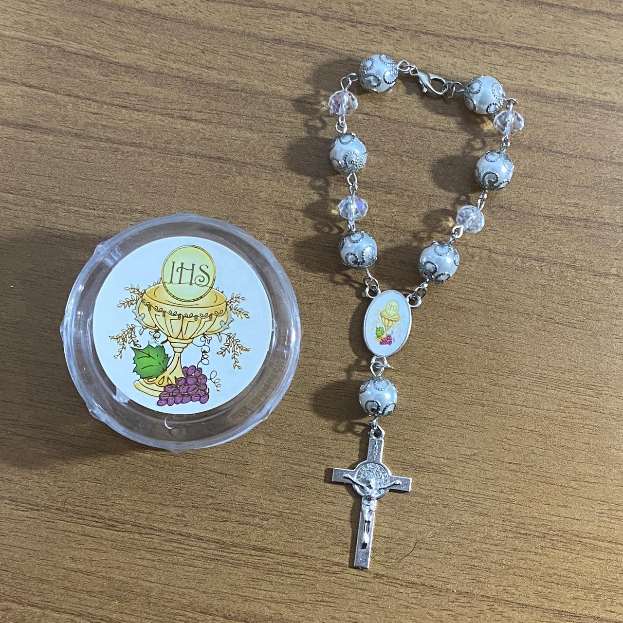 DEZENA PÉROLA EUCARISTIA 15CM (6 UNIDADES)