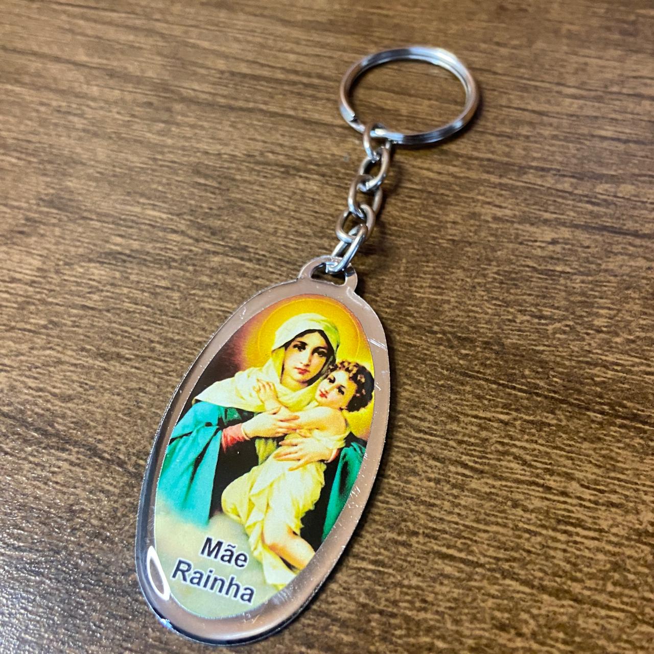 CHAVEIRO METAL OVAL RESINADO MÃE RAINHA (6 UNIDADES)