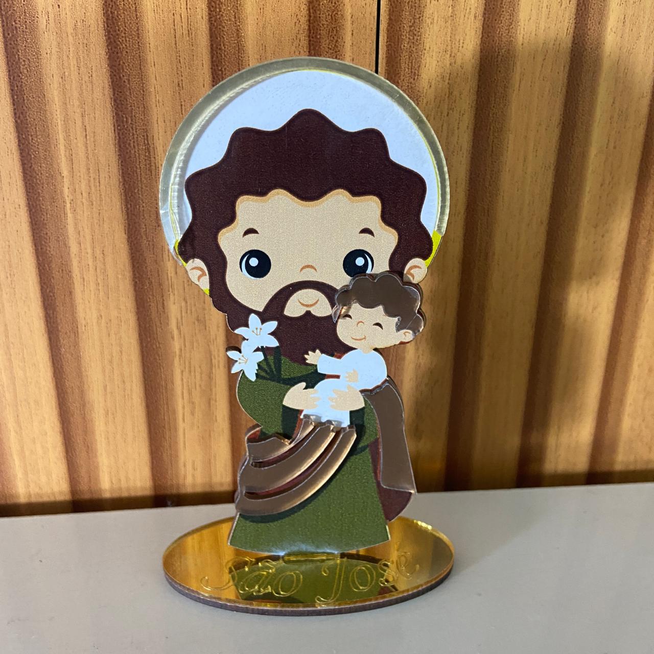 IMAGEM MDF INFANTIL SÃO JOSÉ COM ACRÍLICO 12CM (1 UNIDADE)