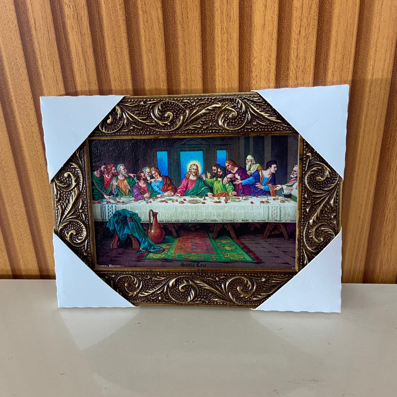 QUADRO COM MOLDURA RESINADO SANTA CEIA 15,5 X 20,5 (1 UNIDADE)