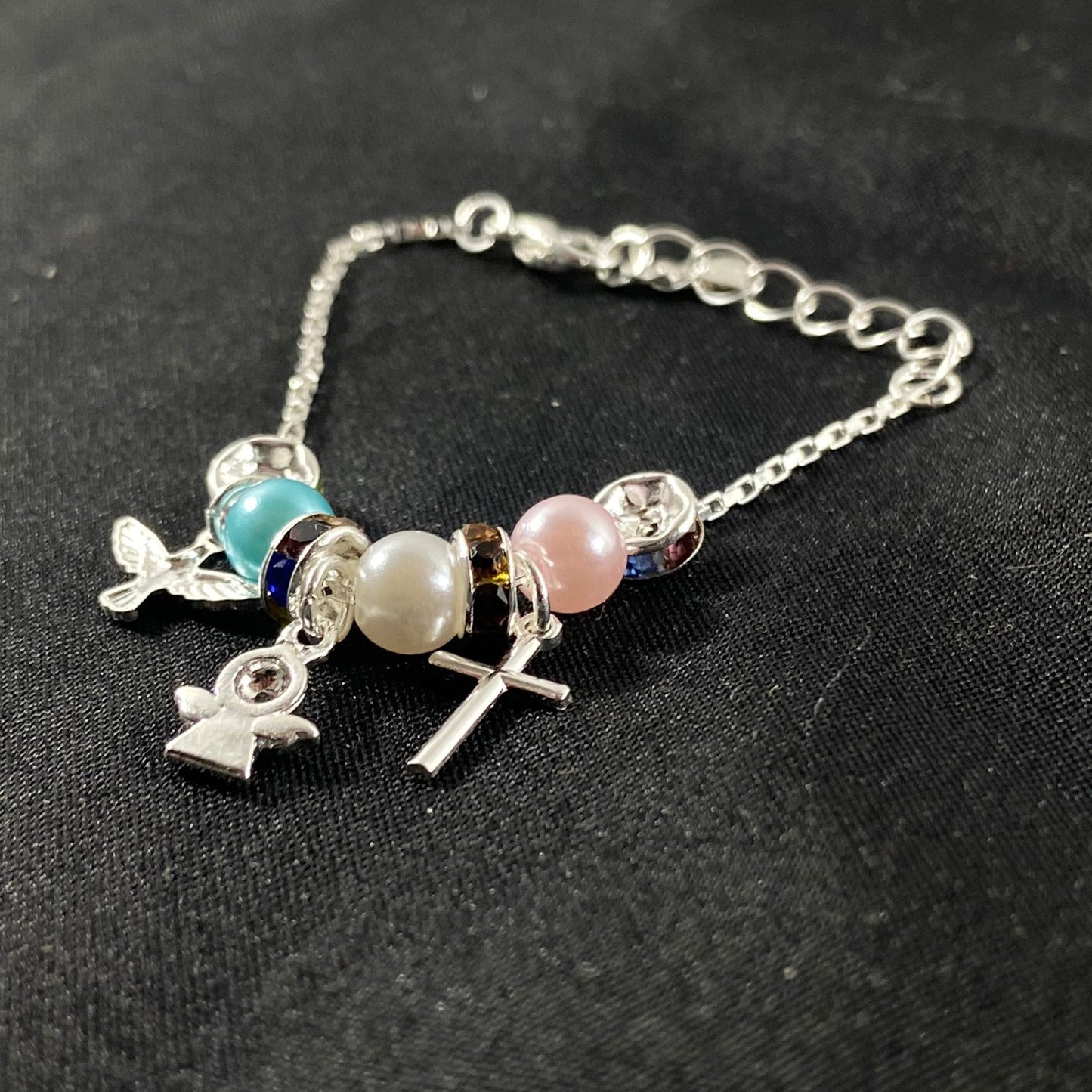 PULSEIRA PRATEADA INFANTIL ANJO (3 UNIDADES)