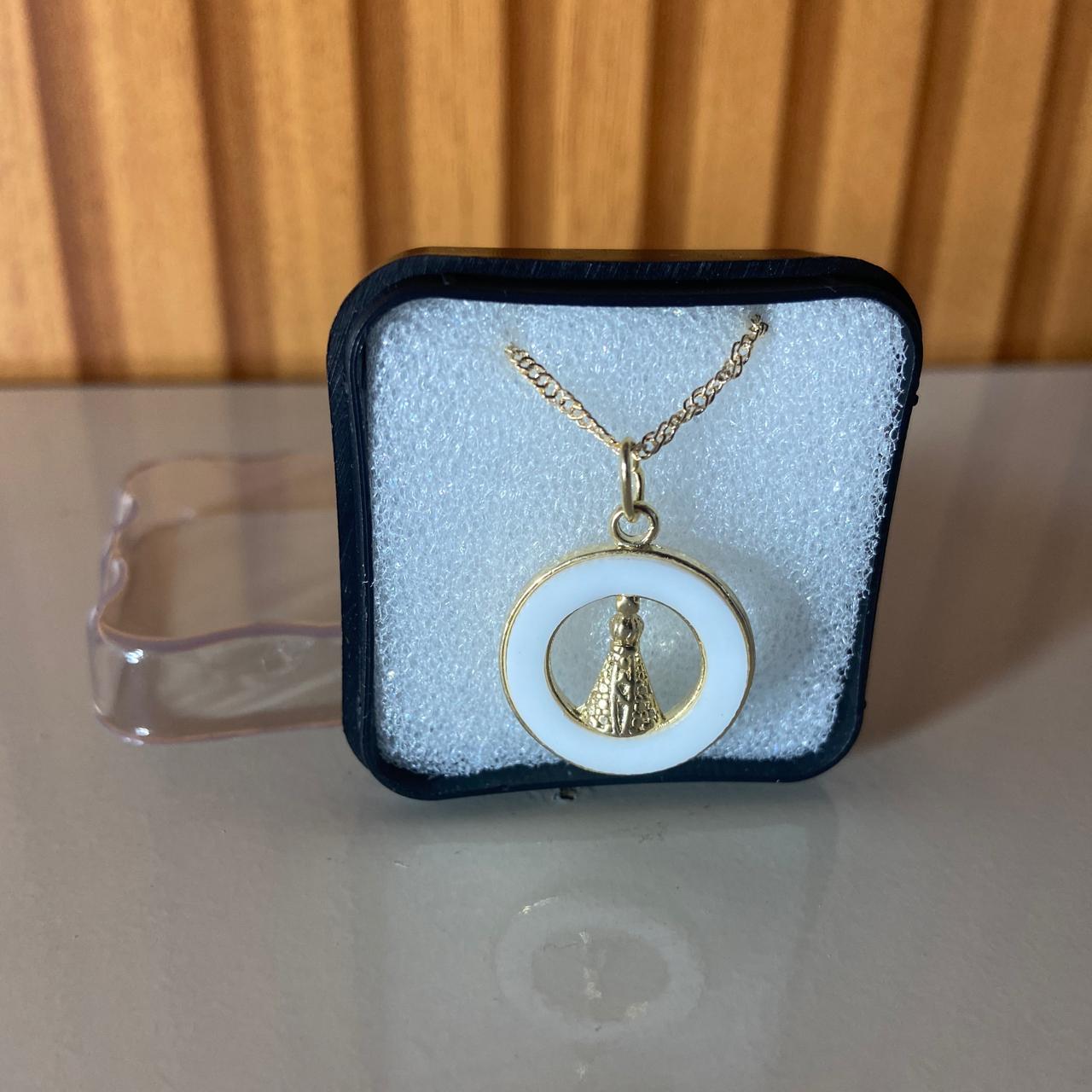 CORRENTE DOURADA REDONDA NOSSA SENHORA APARECIDA (3 UNIDADES)