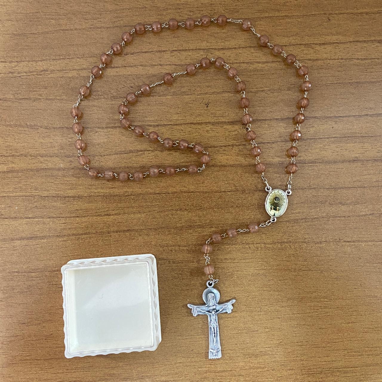 TERÇO CRISTAL NOSSA SENHORA DA SANTA CABEÇA 06CM (1 UNIDADE)