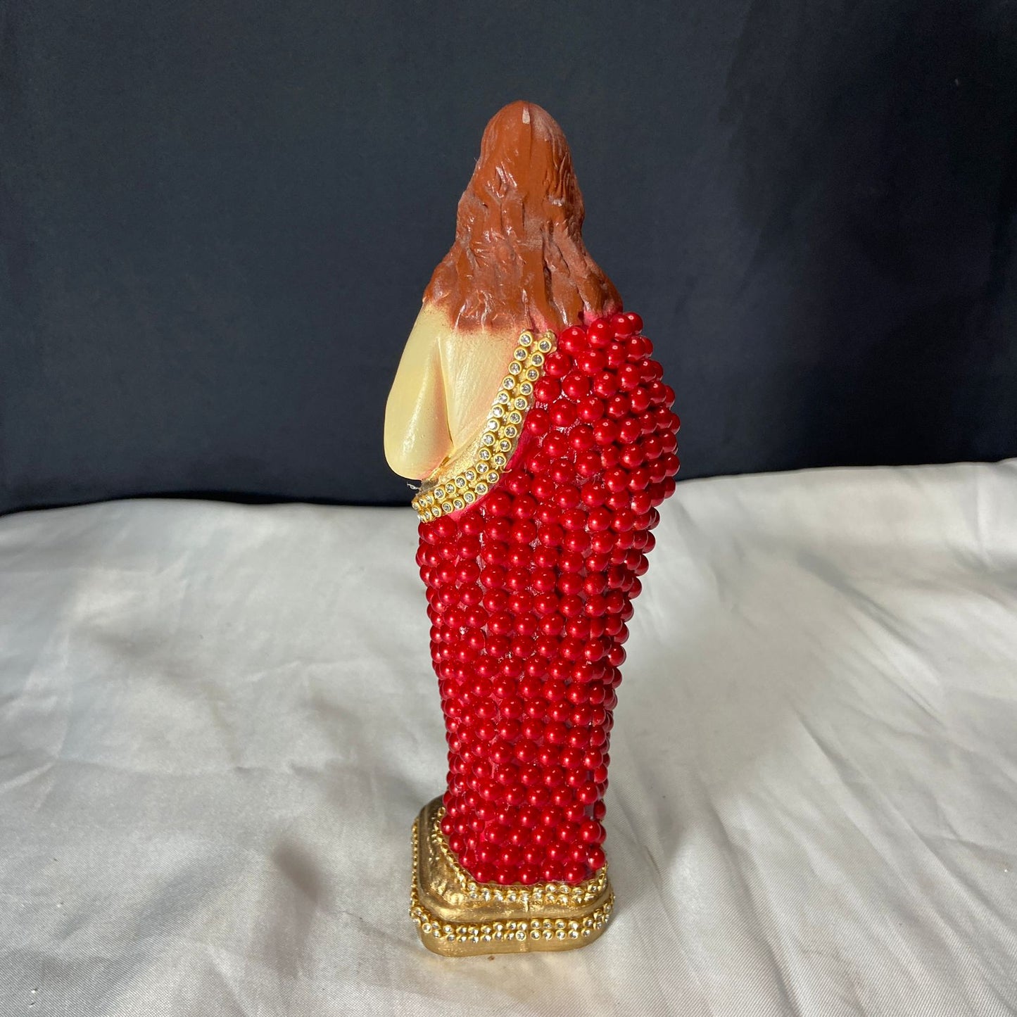 IMAGEM DE GESSO COM PÉROLA SAGRADO CORAÇÃO DE JESUS 21CM (1 UNIDADE)