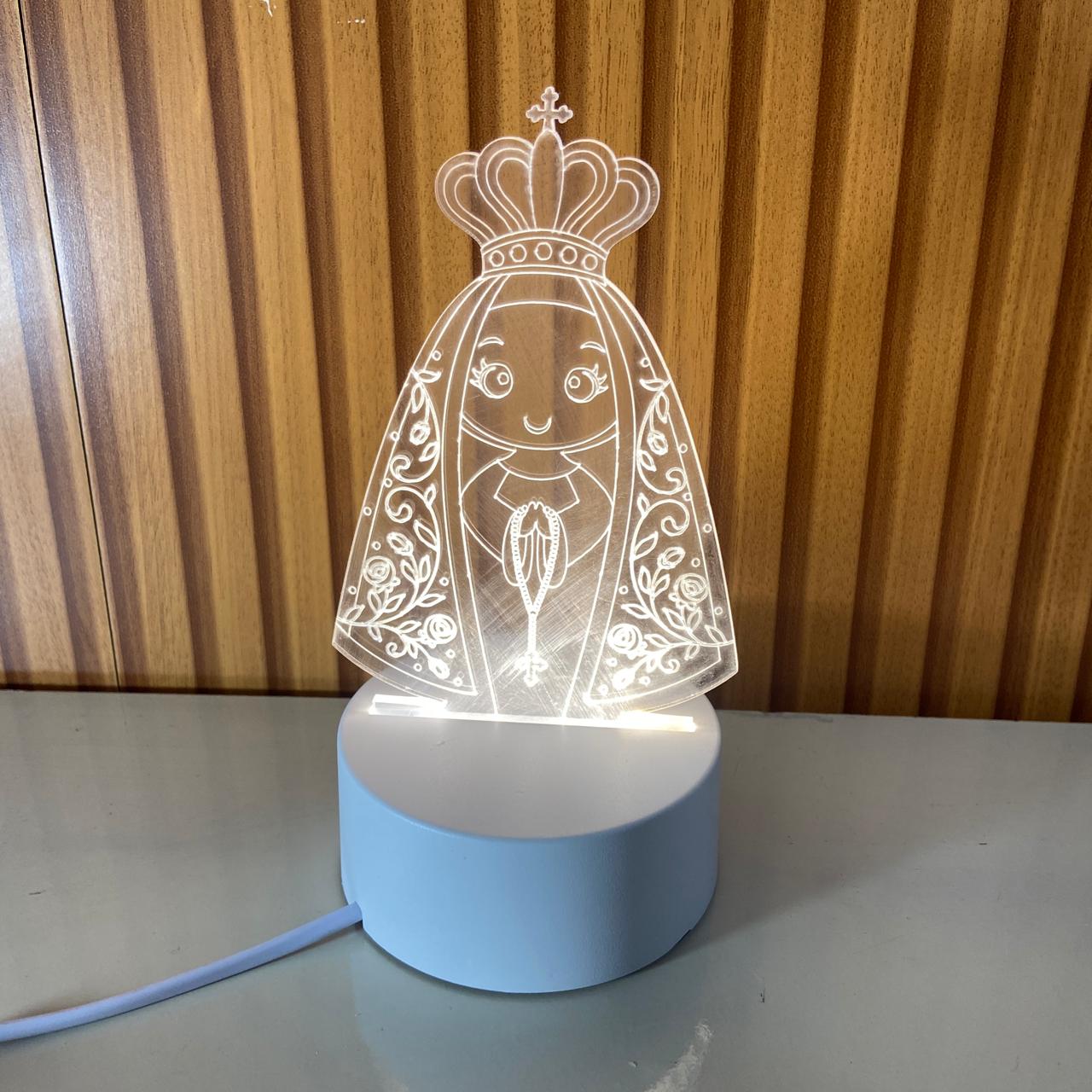 ABAJUR COM LED NOSSA SENHORA APARECIDA INFANTIL MOD2 19CM (1 UNIDADE)