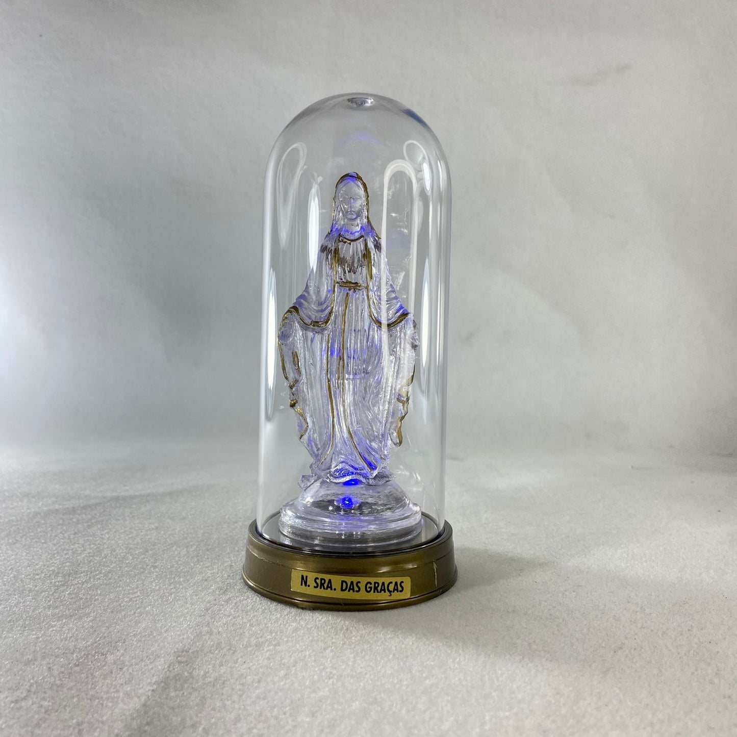IMAGEM DE ACRÍLICO NOSSA SENHORA DAS GRAÇAS COM LED E REDOMA 13CM (1 UNIDADE)