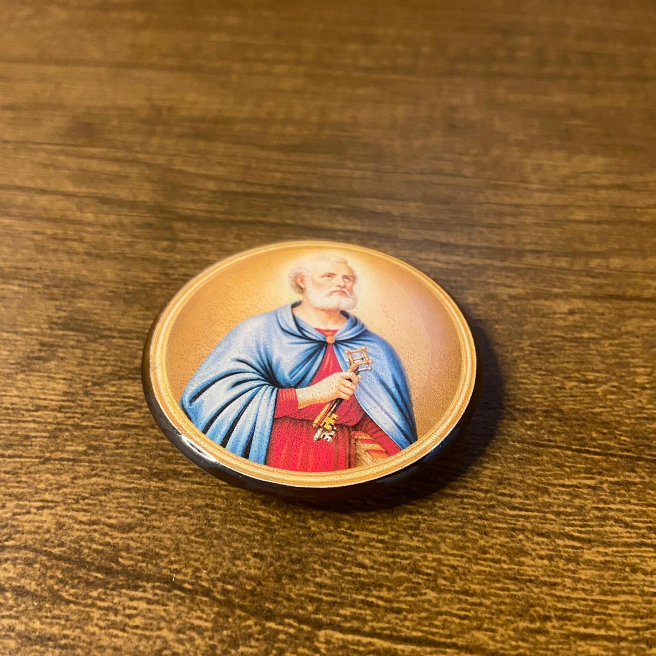 IMÃ MEDALHÃO RESINADO SÃO PEDRO (1 UNIDADE)