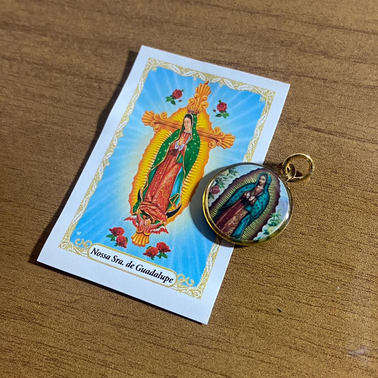 MEDALHA DUPLA FACE NOSSA SENHORA DE GUADALUPE (12 UNIDADES)