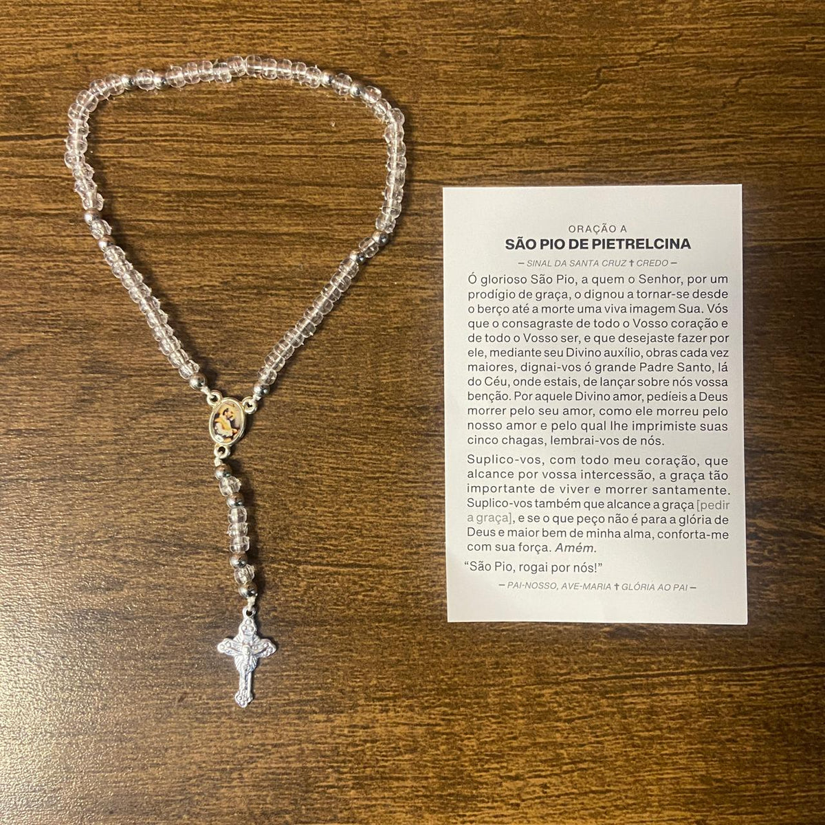 TERÇO MIÇANGA SÃO PADRE PIO 4MM (1UNIDADE)