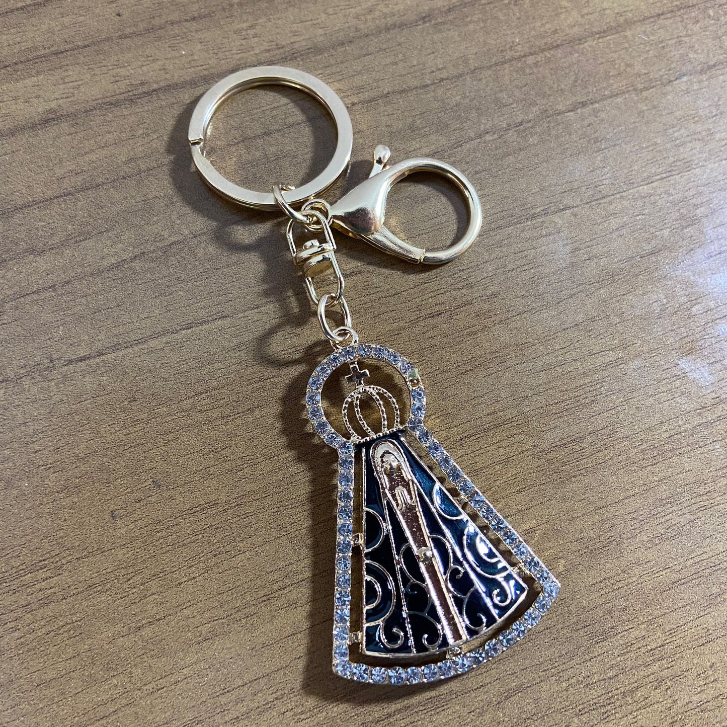 CHAVEIRO LUXO NOSSA SENHORA APARECIDA COM STRASS MOD3 (6 UNIDADES)