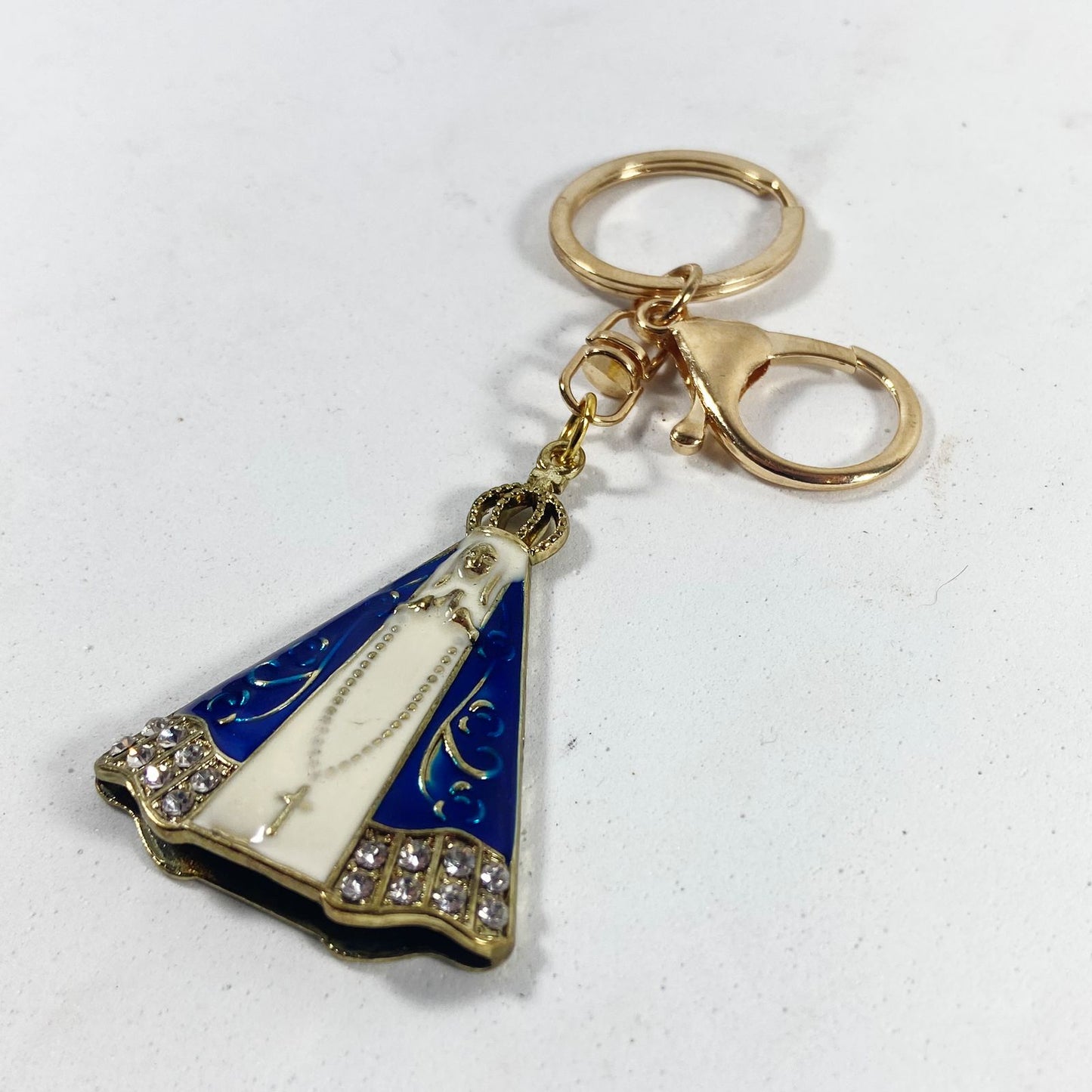 CHAVEIRO LUXO NOSSA SENHORA APARECIDA COM STRASS (6 UNIDADES)