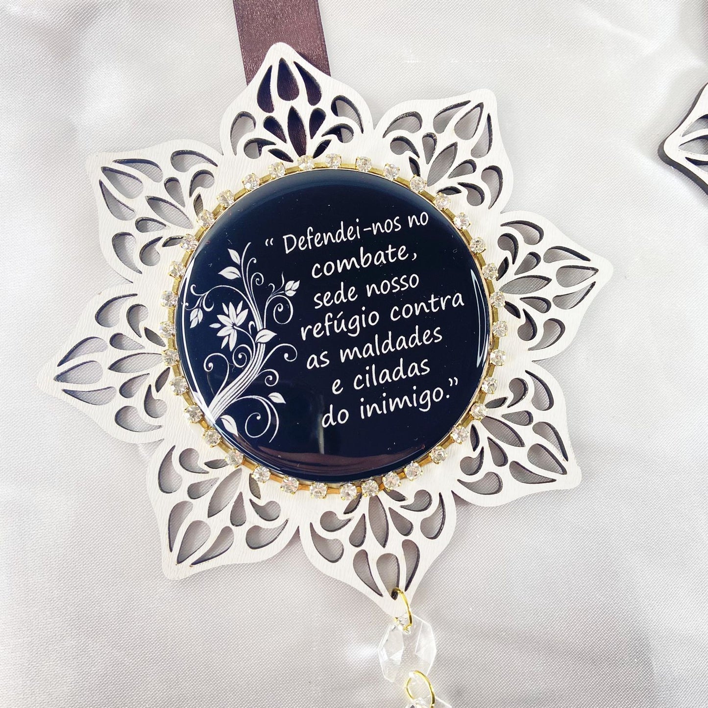 ESCAPULÁRIO DE PORTA ESTRELA BRANCA SÃO MIGUEL ARCANJO (1 UNIDADE)